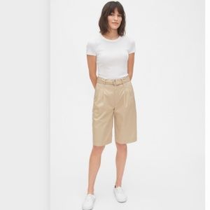 High Rise Belted Bermuda Shorts